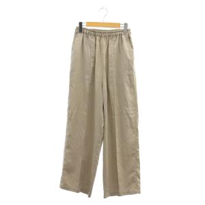 Wide trousers ワイドパンツ イージー ハイウエスト 34 ベージュ /MY OS