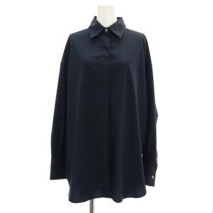 22SS ロングスリーブシャツ 長袖 オーバーサイズ 比翼ボタン 1 紺 ネイビー /MY OS