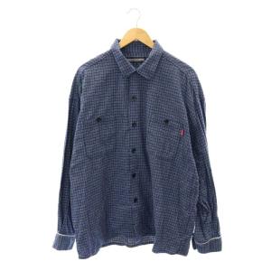 PAJAMAS CHECK SHIRシャツ チェック 長袖 XL 紺 ネイビー /HK OS SH
