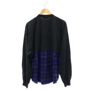 BALENCIAGA 21AW B AUTHENTIC PATCHED カットソー L 黒 青