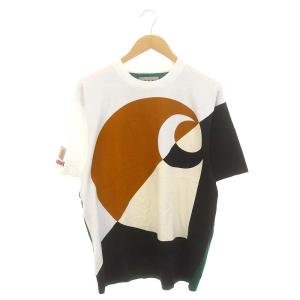 × Carhartt WIP 23SS カラーブロック クルーネック Tシャツ カットソー 半袖 M 白 黒 茶