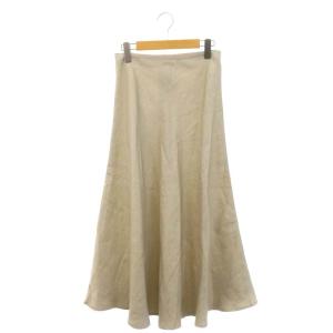 アササルファーゾメスカート フレアスカート ロング リネン 36 ライトグレージュ