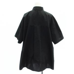 nagonstans 23SS asymmetry half-sleeves shirt シャツ 半袖 M 黒 ブラック /MF