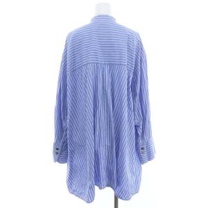 nagonstans 23SS ストライプフレアシャツ M ライトブルー ホワイト