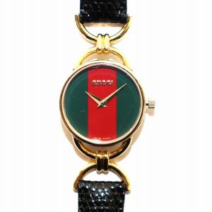 シェリーラインダイヤル 腕時計 クォーツ アナログ 2針 ゴールド色 緑 グリーン 赤 レッド