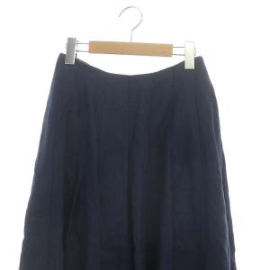 MADISONBLUE PANEL FLARE SKIRT LINEN TWILL スカート ロング フレア リネン 1 紺 ネイビー