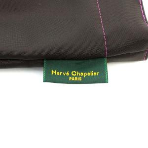Hervé Chapelier ナイロンスクエアショルダーL バッグ トートバッグ 茶 紫 黒 904N