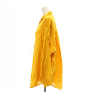 Spick&Span 24SS 80リネンカジュアルビッグシャツ 長袖 オレンジ