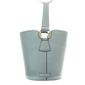 J&M DAVIDSON リングデザインバケットバッグ ハンドバッグ レザー ライトブルー /DO OS