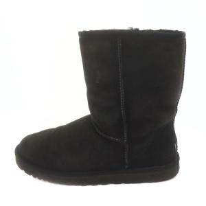 UGG australia クラシックショート CLASSIC SHORT ショートムートンブーツ ロゴ 25cm 黒 ブラック 5825