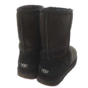 UGG australia クラシックショート CLASSIC SHORT ショートムートンブーツ ロゴ 25cm 黒 ブラック 5825