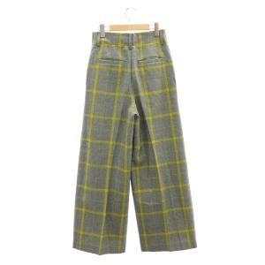 BEAUTY&YOUTH UNITED ARROWS BY LOCHCARRON タックワイドパンツ チェック ハイウエスト S グレー