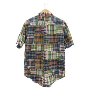 RALPH LAUREN CLASSIC FIT マドラスチェック 半袖シャツ ボタンダウン コットン XL 緑 グリーン