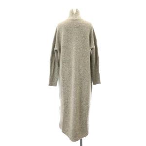 TOMORROWLAND タートルネックニットワンピース ロング丈 ミモレ丈 長袖 ウール  F グレー