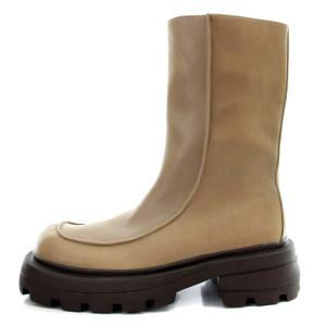 Ameri VINTAGE シャークソールスクエアブーツ ショート レザー L 24.5cm-25cm 茶色 ブラウン