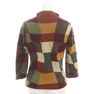 SYBILLA ウール ハイネックニット セーター 七分袖 ボトルネック M 茶色 マルチカラー