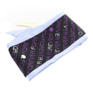 BVLGARI シルク スネーク 総柄 スカーフ 水色 ブルー 黒 ブラック 紫 パープル