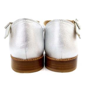 URBAN RESEARCH パスクッチ PASCUCCI レザーグルカサンダル ローヒール ストラップ 36 23cm シルバー色