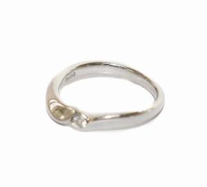 リング 指輪 Pt950 WG ダイヤ1P 8号 ホワイトゴールド /YT