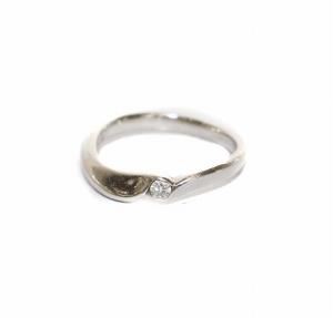 4℃ リング 指輪 Pt950 WG ダイヤ1P 8号 ホワイトゴールド /YT