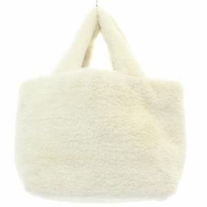 M'S GRACY 22AW フェイクファーリボントートバッグ ハンドバッグ 白 ホワイト