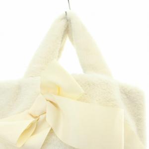 M'S GRACY 22AW フェイクファーリボントートバッグ ハンドバッグ 白 ホワイト