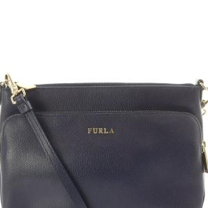 FURLA ROYAL ショルダーバッグ レザー ロゴ 紺 ネイビー