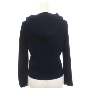 TOCCA フード フルジップ カーディガン ニット 長袖 M 紺 ネイビー