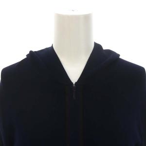 TOCCA フード フルジップ カーディガン ニット 長袖 M 紺 ネイビー