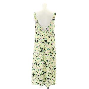 PLAN C 花柄 Vネックワンピース ロング 38 M クリーム色 マルチカラー /SY OS