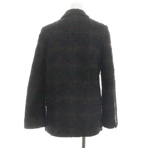 ISABEL MARANT ETOILE テーラードジャケット ウール チェック 1B 総裏地 36 黒 ボルドー カーキ