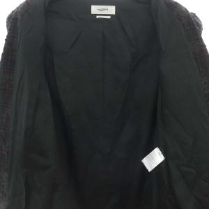 ISABEL MARANT ETOILE テーラードジャケット ウール チェック 1B 総裏地 36 黒 ボルドー カーキ