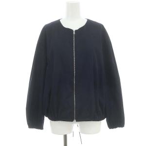 ADORE 3Way ノーカラーブルゾン ノーカラージャケット 2点セット 2ピース ジップアップ 比翼ボタン 36 紺 ネイビー