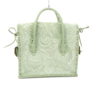 CARVING TRIBES Maestra S レザー ハンドバッグ トートバッグ レザー 黄緑 グリーン 48182201