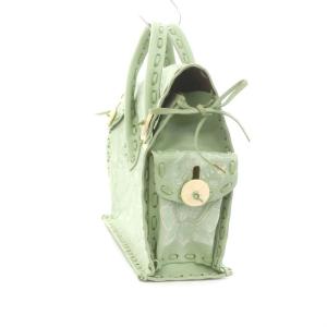 CARVING TRIBES Maestra S レザー ハンドバッグ トートバッグ レザー 黄緑 グリーン 48182201