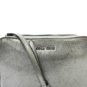 miumiu マドラス レザー ショルダーバッグ ロゴ シルバー色 RT0539 /SR OH
