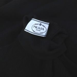 PRADA ウール タートルネック リブニット セーター 長袖 40 黒 ブラック DNA945