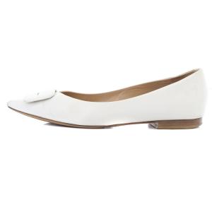 PELLICO アネッリフィッビア アニマ ポインテッドトゥ フラット パンプス レザー 37 24cm 白 ホワイト