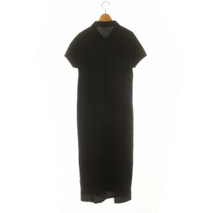 RALPH LAUREN コットンメッシュポロドレス ワンピース ロング丈 マキシ丈 半袖 ロゴ コットン M 黒 ブラック /YQ