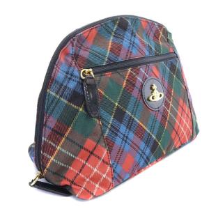 Vivienne Westwood チェック ナイロン オーブ ポーチ レッド グリーン