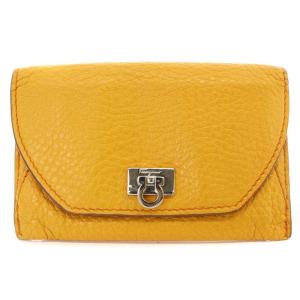 ガンチーニ カードケース 名刺入れ レザー ロゴ オレンジ