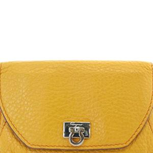 Salvatore Ferragamo ガンチーニ カードケース 名刺入れ レザー ロゴ オレンジ