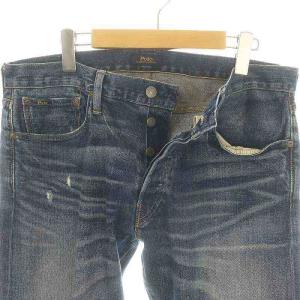 POLO RALPH LAUREN THE SULLIVAN SLIM デニムパンツ ジーンズ スリム テーパード ボタンフライ ダメージ加工 33 青 ブルー