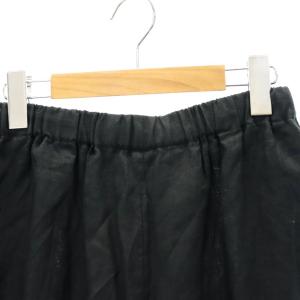 JOURNAL STANDARD 24SS リネン タックキュロット パンツ ワイド イージー 34 黒 ブラック