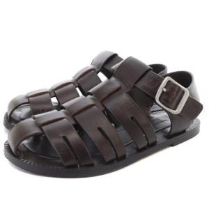 Leather Belt Sandals サンダル ストラップ レザー 36 22.5cm 茶色 ブラウン