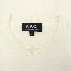 A.P.C. コットン カシミヤ ロゴニット セーター 長袖 M オフホワイト