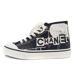 20P G35960 グラフィティ ミッドカット カメリア スニーカー 35 ブラック ホワイト