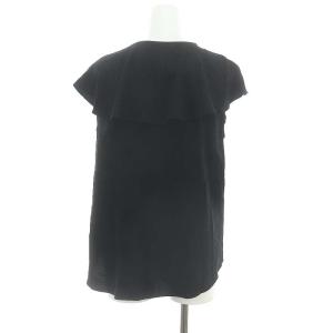 JOURNAL STANDARD アルバトロスフリルブラウス 前開き ノースリーブ リネン混 黒 ブラック