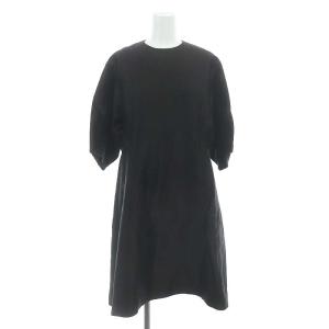 24SS リネンシルクタックスリーヴワンピース 36 ブラック