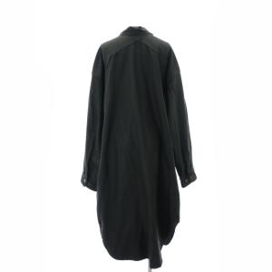 AMERICANA スリットロングシャツ カジュアル 長袖 ロゴ 黒 ブラック